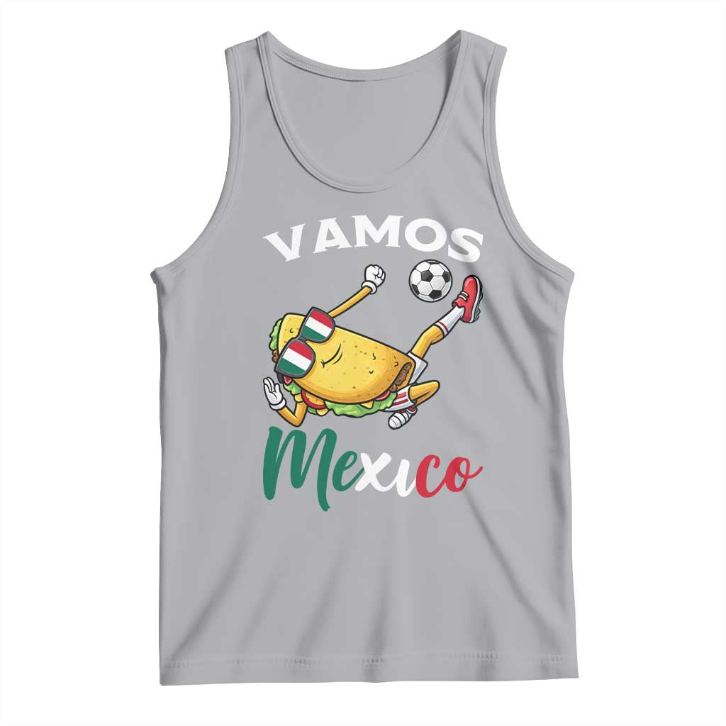 Vamos Mexico Taco Playing Soccer Tank Top Mexican Fan Gift TS12 Athletic Heather Print Your Wear