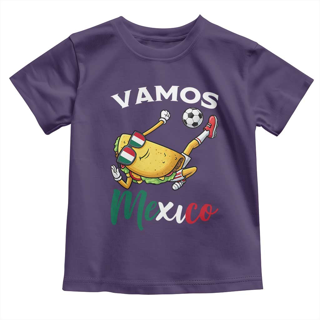 Vamos Mexico Taco Playing Soccer Toddler T Shirt Mexican Fan Gift TS12 Purple Print Your Wear