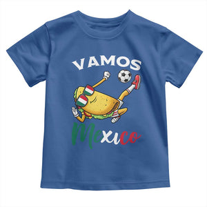 Vamos Mexico Taco Playing Soccer Toddler T Shirt Mexican Fan Gift TS12 Royal Blue Print Your Wear