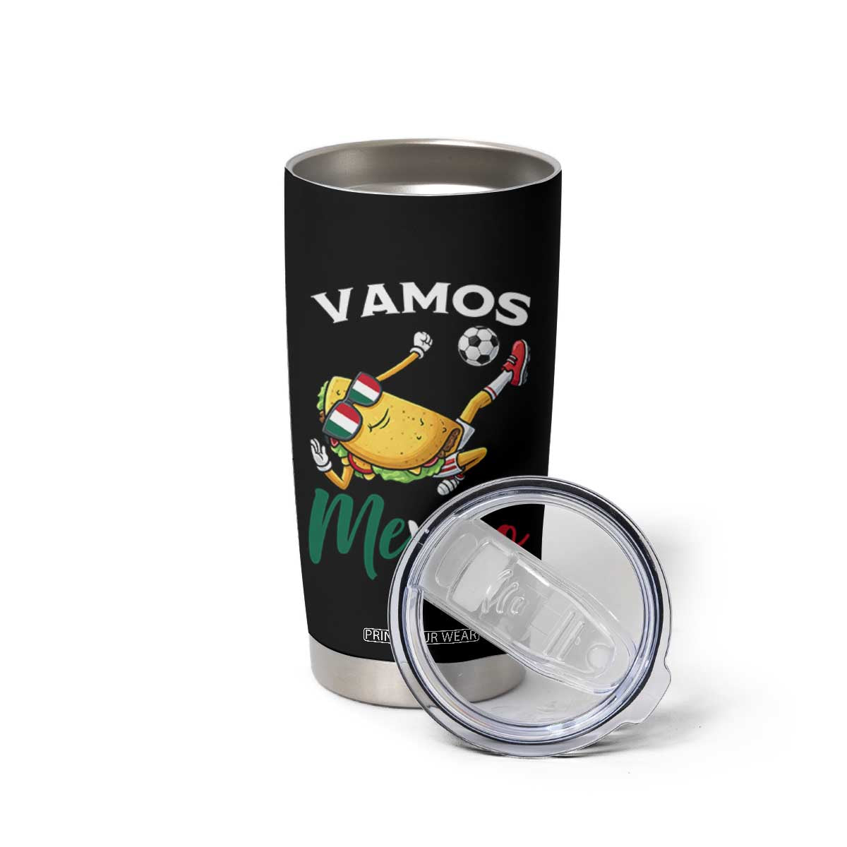 Vamos Mexico Taco Playing Soccer Tumbler Cup Mexican Fan Gift TS12 Print Your Wear