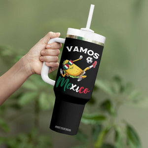 Vamos Mexico Taco Playing Soccer Tumbler With Handle Mexican Fan Gift TS12 Print Your Wear