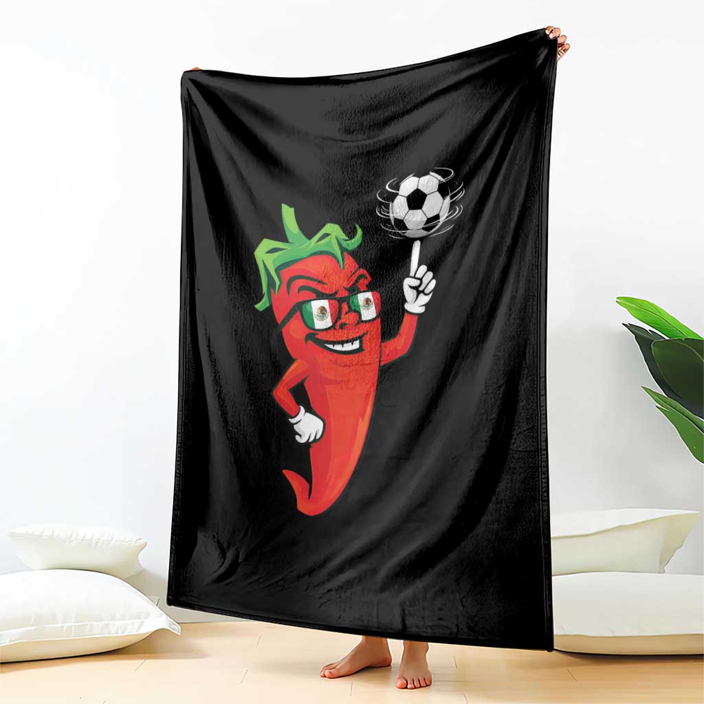 Cool Chili Pepper Soccer Player Throw Blanket Mexican Spicy Food Lover TS12 Print Your Wear