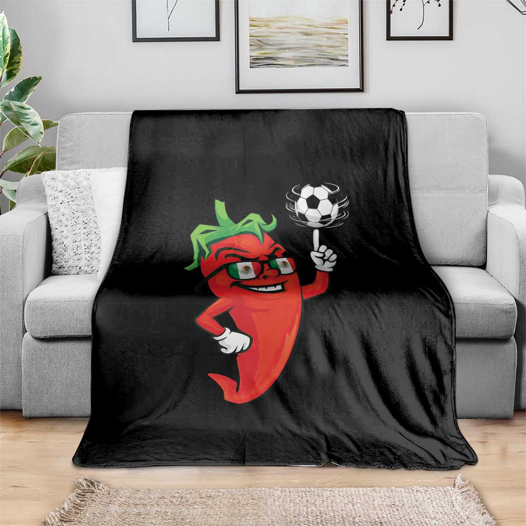 Cool Chili Pepper Soccer Player Throw Blanket Mexican Spicy Food Lover TS12 Print Your Wear