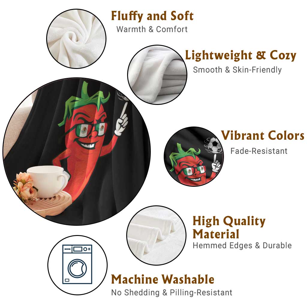 Cool Chili Pepper Soccer Player Throw Blanket Mexican Spicy Food Lover TS12 Print Your Wear