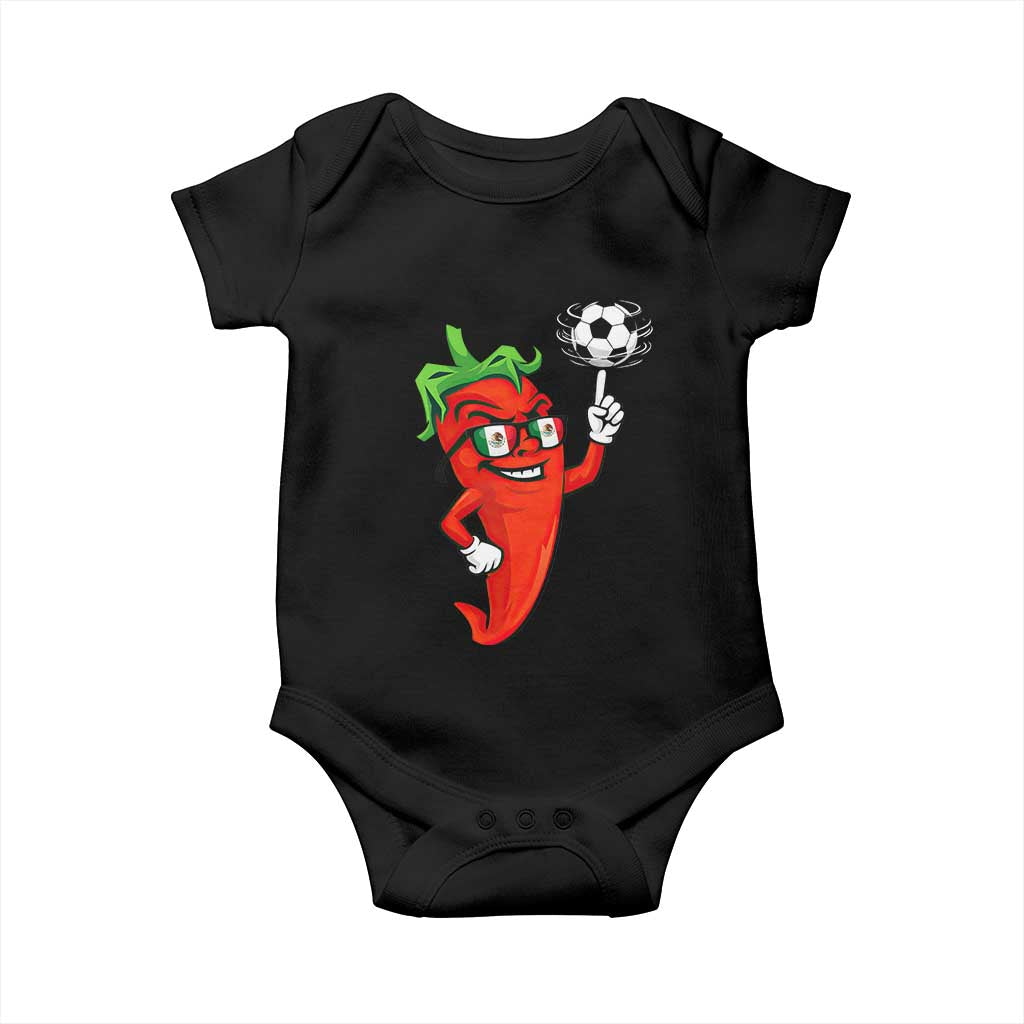 Cool Chili Pepper Soccer Player Baby Onesie Mexican Spicy Food Lover TS12 Black Print Your Wear