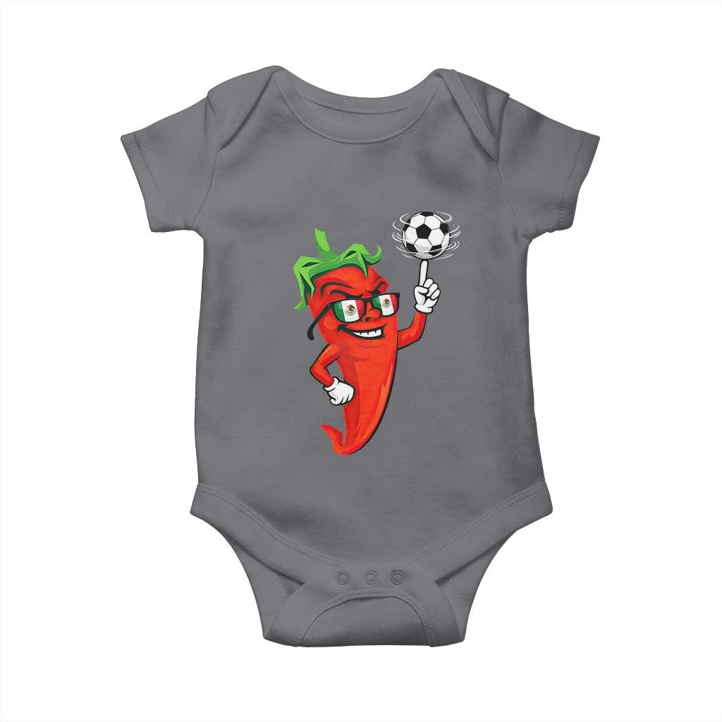 Cool Chili Pepper Soccer Player Baby Onesie Mexican Spicy Food Lover TS12 Charcoal Print Your Wear