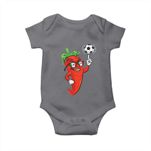 Cool Chili Pepper Soccer Player Baby Onesie Mexican Spicy Food Lover TS12 Charcoal Print Your Wear