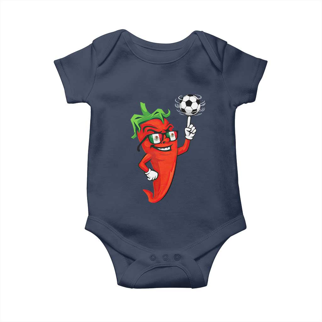 Cool Chili Pepper Soccer Player Baby Onesie Mexican Spicy Food Lover TS12 Navy Print Your Wear