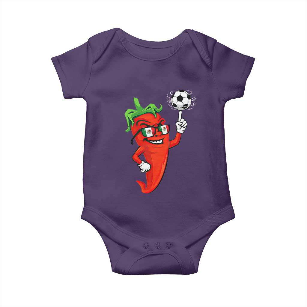 Cool Chili Pepper Soccer Player Baby Onesie Mexican Spicy Food Lover TS12 Purple Print Your Wear