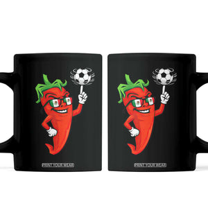 Cool Chili Pepper Soccer Player Coffee Mug Mexican Spicy Food Lover TS12 Black Print Your Wear