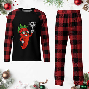 Cool Chili Pepper Soccer Player Plaid Pajama Set Mexican Spicy Food Lover TS12 Buffalo Plaid Print Your Wear