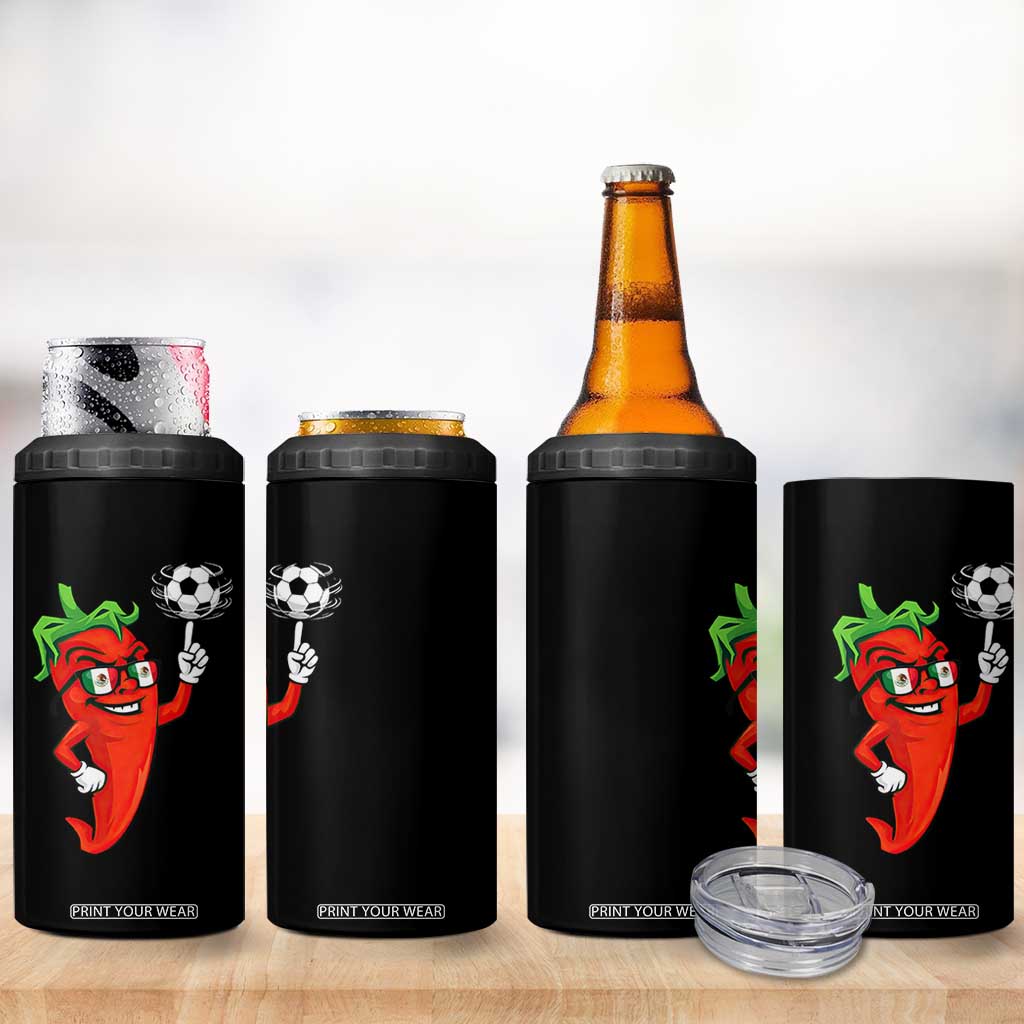 Cool Chili Pepper Soccer Player 4 in 1 Can Cooler Tumbler Mexican Spicy Food Lover TS12 Print Your Wear