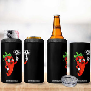 Cool Chili Pepper Soccer Player 4 in 1 Can Cooler Tumbler Mexican Spicy Food Lover TS12 Print Your Wear