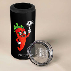 Cool Chili Pepper Soccer Player 4 in 1 Can Cooler Tumbler Mexican Spicy Food Lover TS12 Print Your Wear