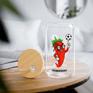 Cool Chili Pepper Soccer Player Glass Can Mexican Spicy Food Lover TS12 Print Your Wear