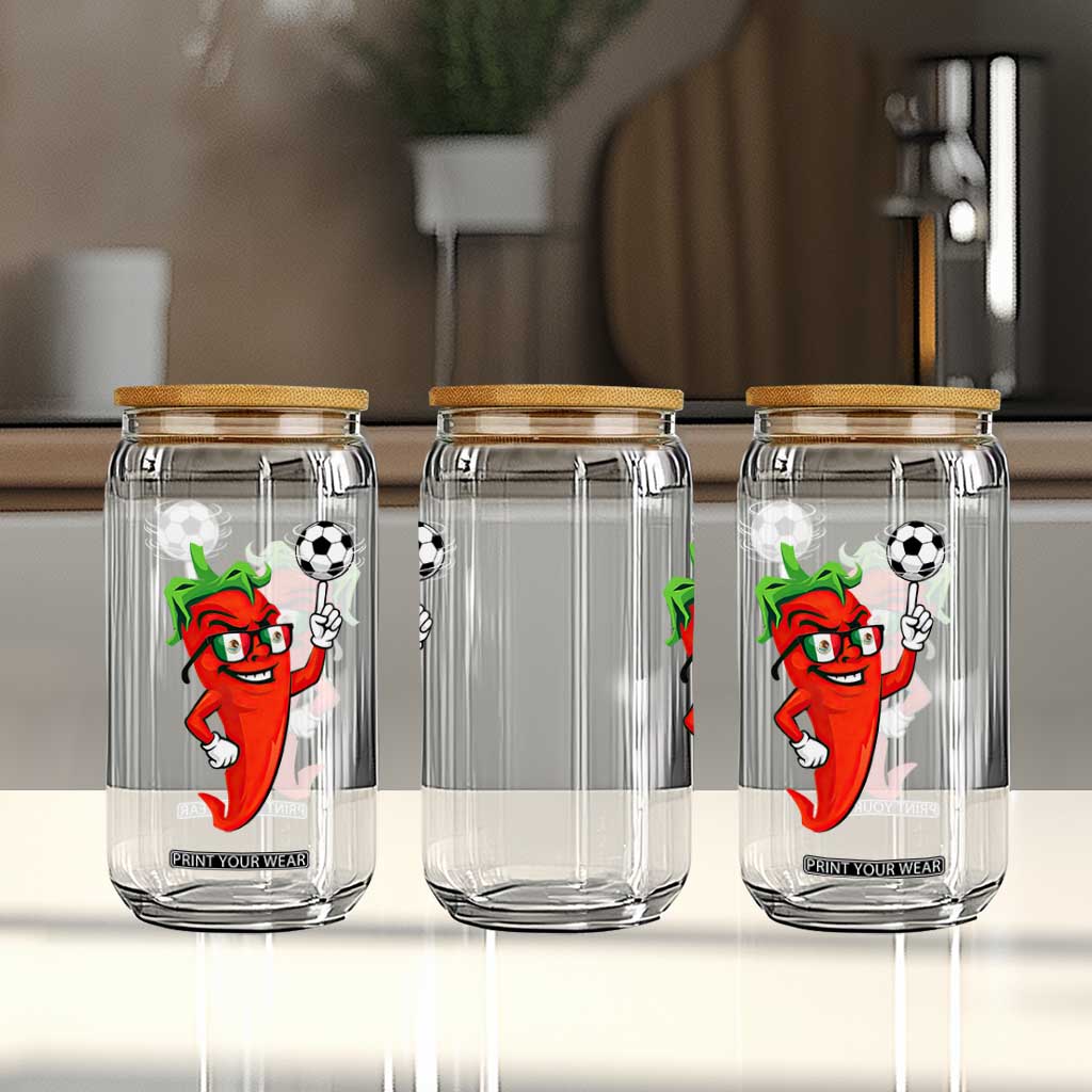 Cool Chili Pepper Soccer Player Glass Can Mexican Spicy Food Lover TS12 Print Your Wear