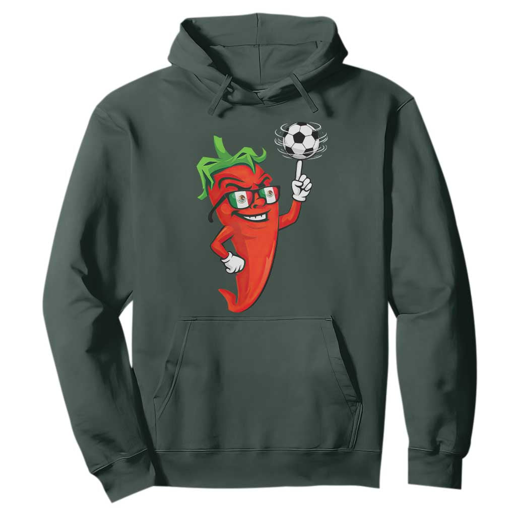 Cool Chili Pepper Soccer Player Hoodie Mexican Spicy Food Lover TS12 Dark Forest Green Print Your Wear