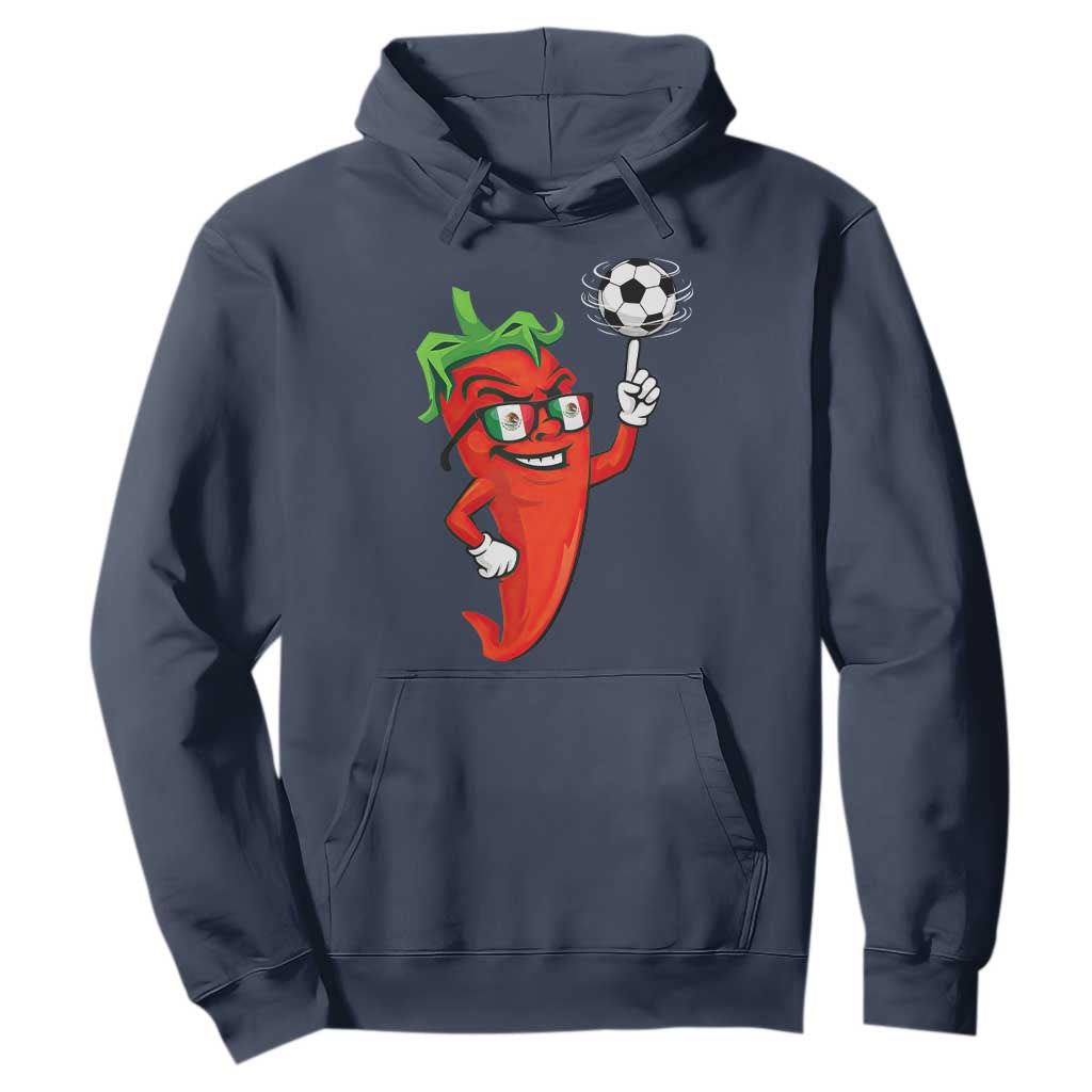 Cool Chili Pepper Soccer Player Hoodie Mexican Spicy Food Lover TS12 Navy Print Your Wear