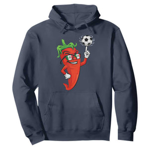 Cool Chili Pepper Soccer Player Hoodie Mexican Spicy Food Lover TS12 Navy Print Your Wear