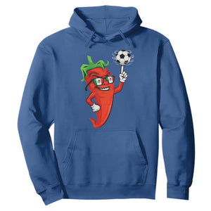 Cool Chili Pepper Soccer Player Hoodie Mexican Spicy Food Lover TS12 Royal Blue Print Your Wear