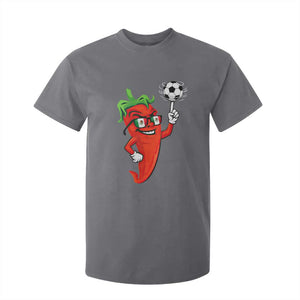 Cool Chili Pepper Soccer Player T Shirt For Kid Mexican Spicy Food Lover TS12 Charcoal Print Your Wear