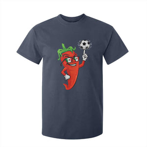 Cool Chili Pepper Soccer Player T Shirt For Kid Mexican Spicy Food Lover TS12 Navy Print Your Wear