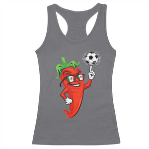 Cool Chili Pepper Soccer Player Racerback Tank Top Mexican Spicy Food Lover TS12 Charcoal Print Your Wear