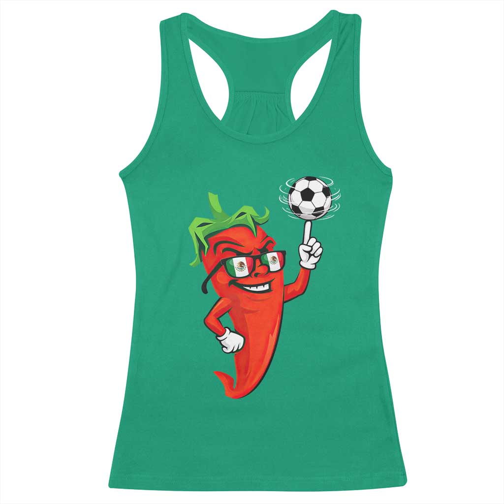 Cool Chili Pepper Soccer Player Racerback Tank Top Mexican Spicy Food Lover TS12 Irish Green Print Your Wear