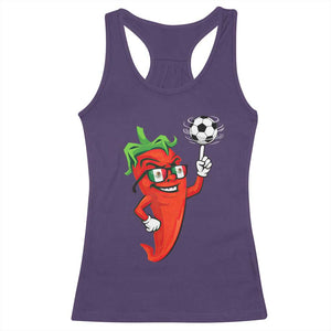 Cool Chili Pepper Soccer Player Racerback Tank Top Mexican Spicy Food Lover TS12 Purple Print Your Wear