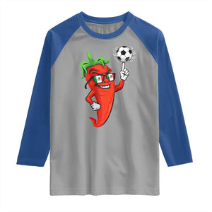 Cool Chili Pepper Soccer Player Raglan Shirt Mexican Spicy Food Lover TS12 Sport Gray Royal Print Your Wear