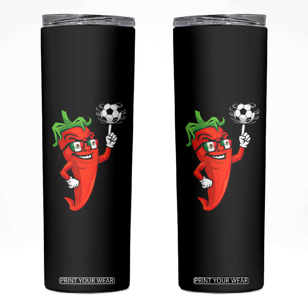 Cool Chili Pepper Soccer Player Skinny Tumbler Mexican Spicy Food Lover TS12 Black Print Your Wear