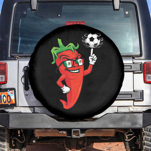 Cool Chili Pepper Soccer Player Spare Tire Cover Mexican Spicy Food Lover TS12 No hole Black Print Your Wear