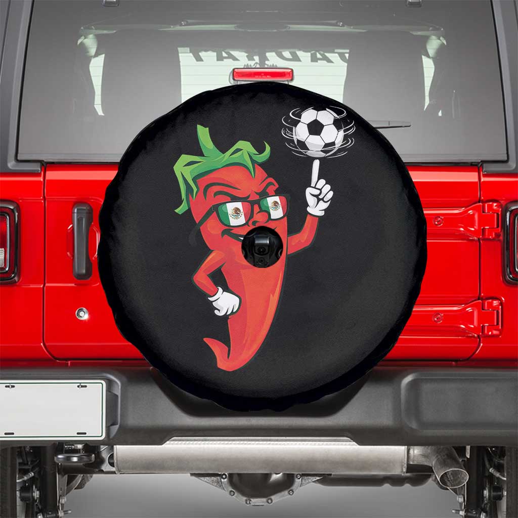 Cool Chili Pepper Soccer Player Spare Tire Cover Mexican Spicy Food Lover TS12 Black Print Your Wear