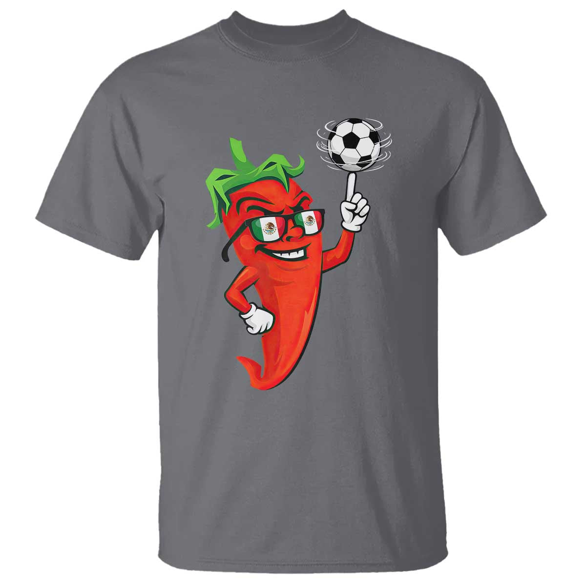 Cool Chili Pepper Soccer Player T Shirt Mexican Spicy Food Lover TS12 Charcoal Print Your Wear