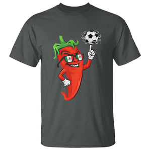 Cool Chili Pepper Soccer Player T Shirt Mexican Spicy Food Lover TS12 Dark Heather Print Your Wear