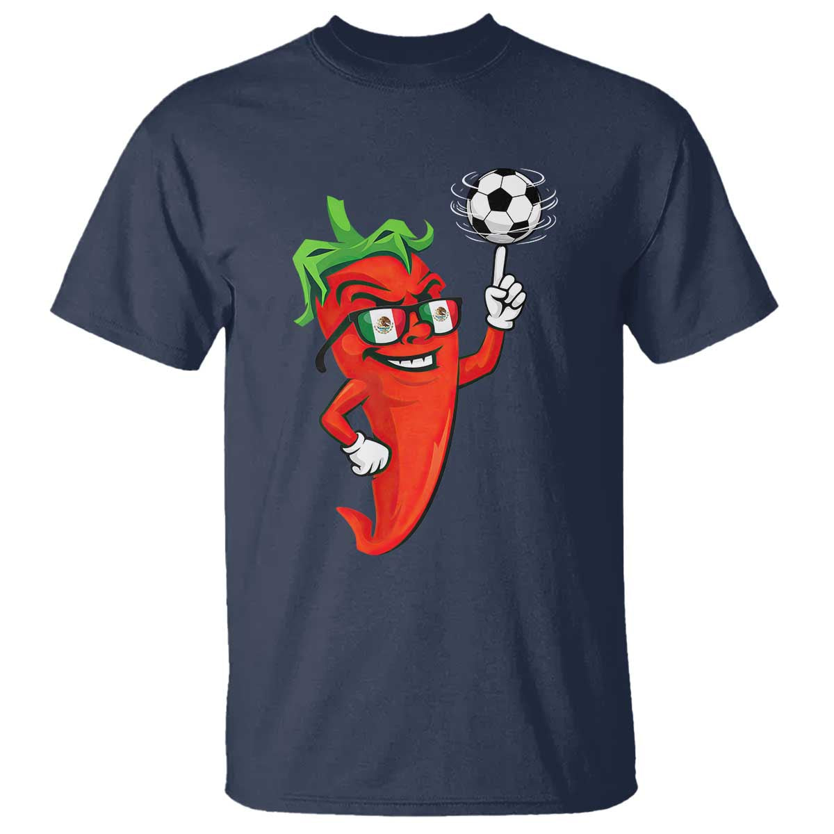 Cool Chili Pepper Soccer Player T Shirt Mexican Spicy Food Lover TS12 Navy Print Your Wear