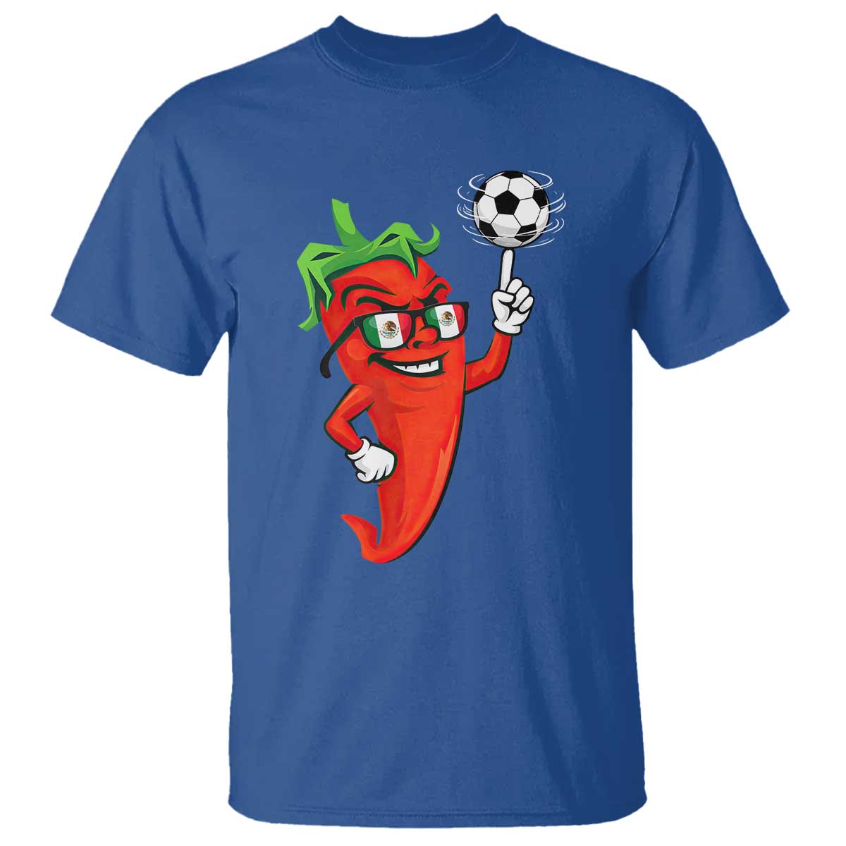 Cool Chili Pepper Soccer Player T Shirt Mexican Spicy Food Lover TS12 Royal Blue Print Your Wear
