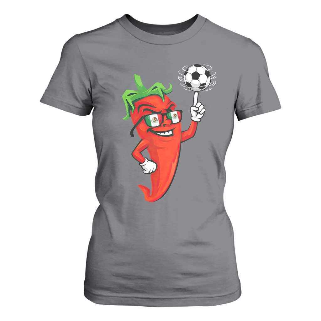 Cool Chili Pepper Soccer Player T Shirt For Women Mexican Spicy Food Lover TS12 Charcoal Print Your Wear