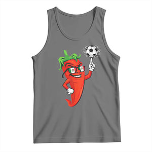 Cool Chili Pepper Soccer Player Tank Top Mexican Spicy Food Lover TS12 Black Heather Print Your Wear