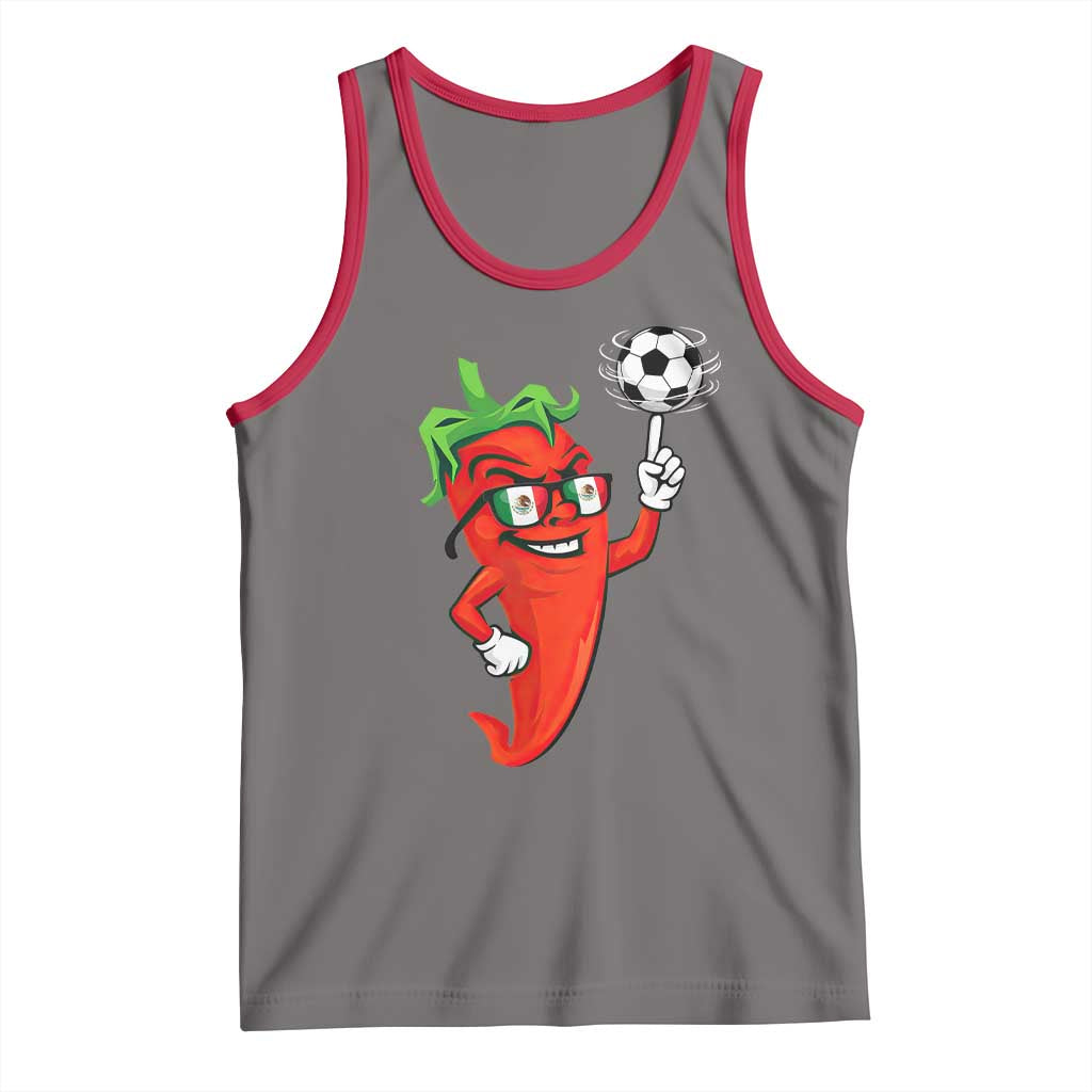 Cool Chili Pepper Soccer Player Tank Top Mexican Spicy Food Lover TS12 Deep Heather Red Print Your Wear