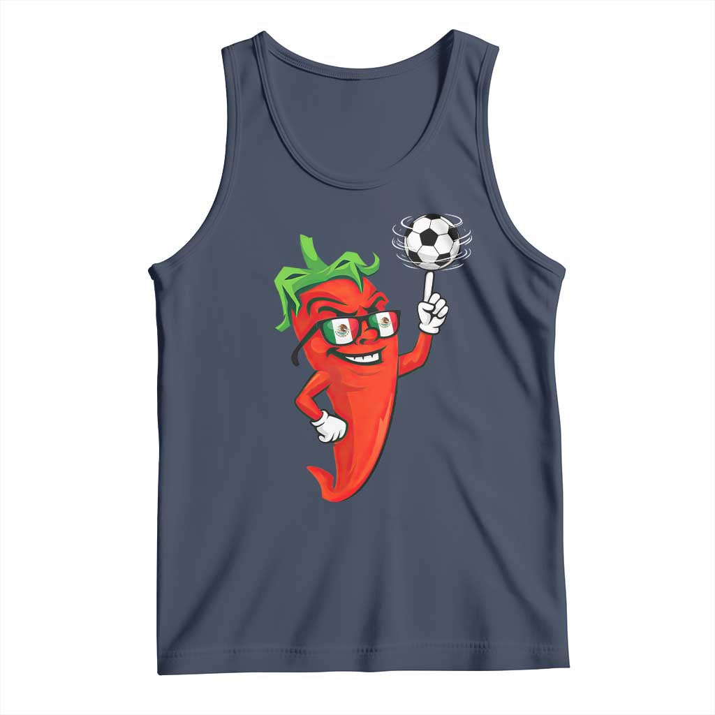 Cool Chili Pepper Soccer Player Tank Top Mexican Spicy Food Lover TS12 Navy Print Your Wear