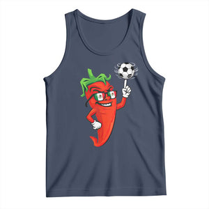 Cool Chili Pepper Soccer Player Tank Top Mexican Spicy Food Lover TS12 Navy Print Your Wear
