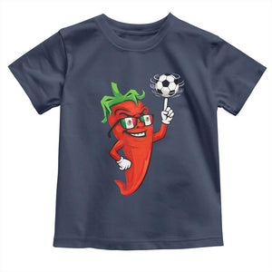 Cool Chili Pepper Soccer Player Toddler T Shirt Mexican Spicy Food Lover TS12 Navy Print Your Wear