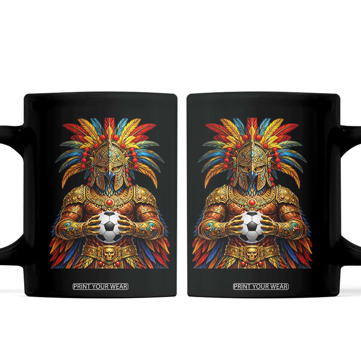 Legendary Tribal Soccer Warrior Coffee Mug Football Lover TS12 Black Print Your Wear