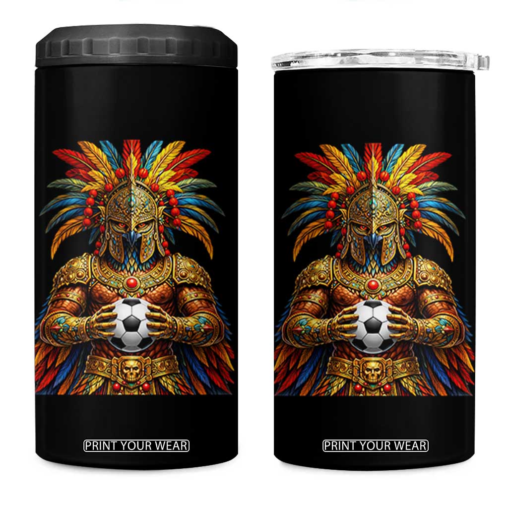 Legendary Tribal Soccer Warrior 4 in 1 Can Cooler Tumbler Football Lover TS12 One Size: 16 oz Black Print Your Wear