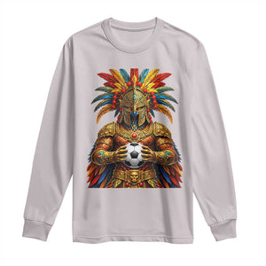 Legendary Tribal Soccer Warrior Long Sleeve Shirt Football Lover TS12 Ice Gray Print Your Wear