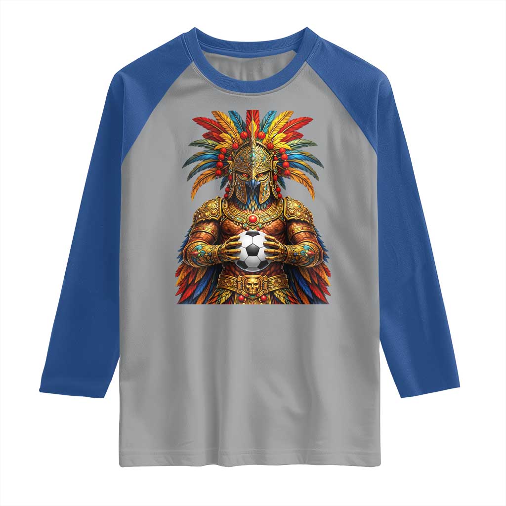 Legendary Tribal Soccer Warrior Raglan Shirt Football Lover TS12 Sport Gray Royal Print Your Wear
