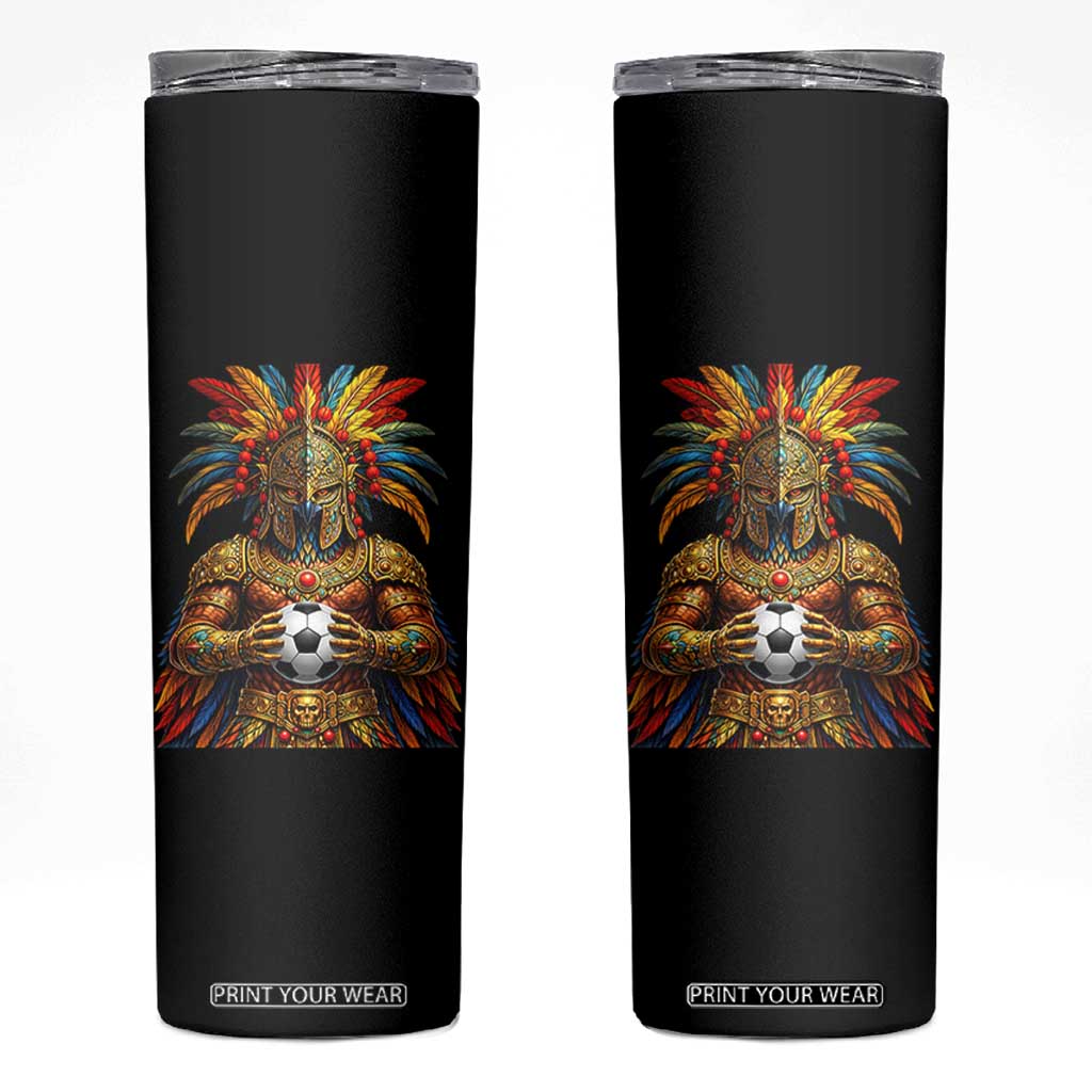 Legendary Tribal Soccer Warrior Skinny Tumbler Football Lover TS12 Black Print Your Wear