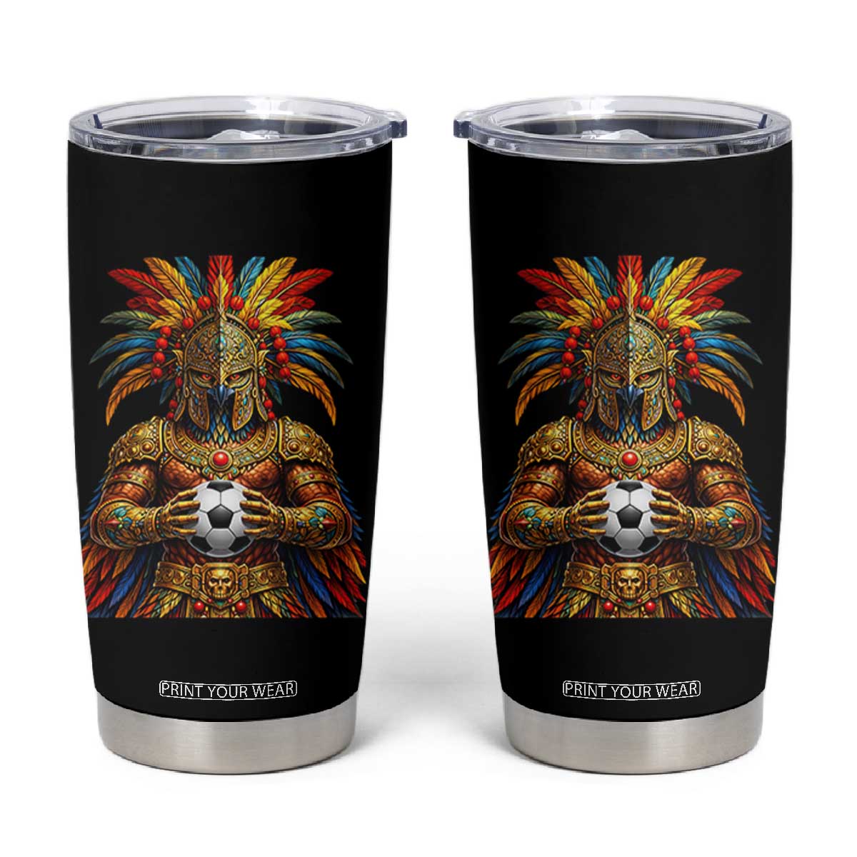 Legendary Tribal Soccer Warrior Tumbler Cup Football Lover TS12 Black Print Your Wear
