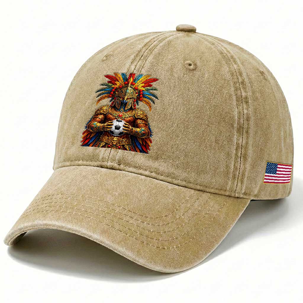 Legendary Tribal Soccer Warrior Washed Cotton Baseball Cap Football Lover TS12 Print Your Wear